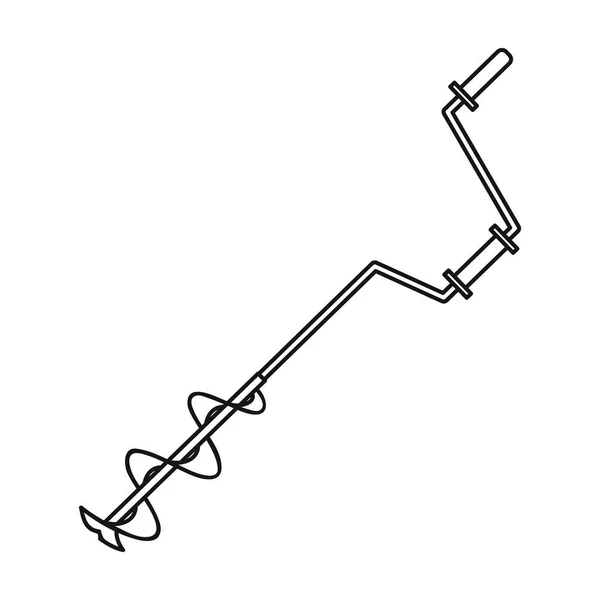 Fischereieisschrauben-Symbol im Umrissstil isoliert auf weißem Hintergrund. Fischerei Symbol Aktienvektor Illustration. — Stockvektor