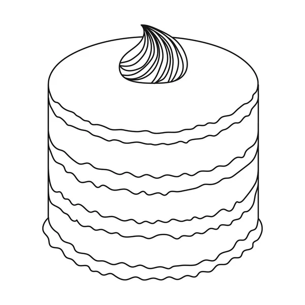 Lila Kuchen-Symbol im Umrissstil isoliert auf weißem Hintergrund. Kuchen Symbol Lager Vektor Illustration. — Stockvektor