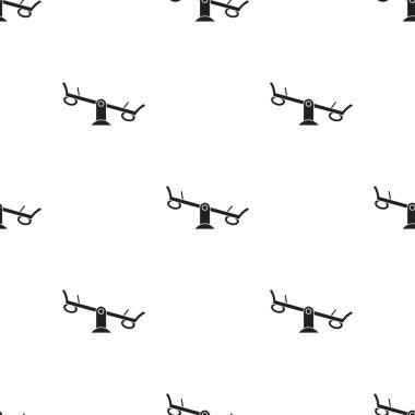 Tahterevalli simge siyah stil beyaz arka plan üzerinde izole içinde. Bahçe desen hisse senedi vektör çizim oynamak.