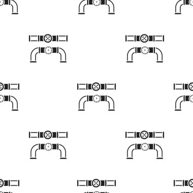 Vana ve ölçer simgesini izole beyaz arka plan üzerinde siyah stil. Sıhhi tesisat desen hisse senedi vektör çizim.
