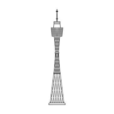 Sydney Tower simgesi beyaz arka plan üzerinde izole anahat tarzı. Avustralya sembol stok vektör çizim.