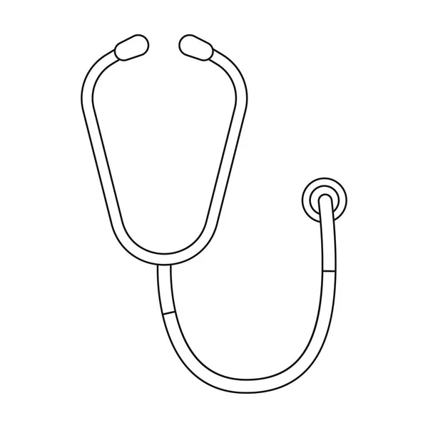 Het pictogram van de stethoscoop in kaderstijl geïsoleerd op een witte achtergrond. Veterinaire kliniek symbool voorraad vectorillustratie. — Stockvector