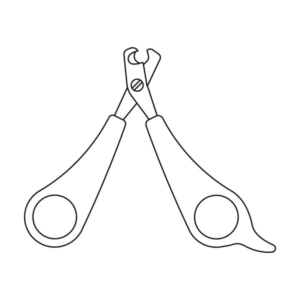 Pet ногтей клиппер значок в стиле наброска изолированы на белом фоне. Ветеринарная клиника символизирует векторное изображение . — стоковый вектор