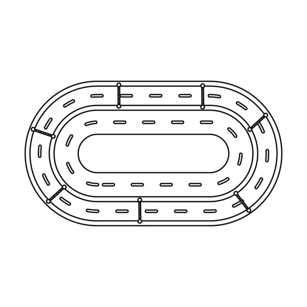 Hipodrom ikona stylu kontur na białym tle. Hipodrom i koni symbol Stockowa ilustracja wektorowa. — Wektor stockowy