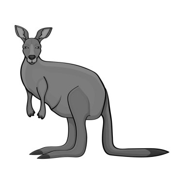 Kanguru simgesi beyaz arka plan üzerinde izole tek renkli tarzı. Avustralya sembol stok vektör çizim.