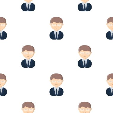 İş adam çizgi film simgesi. Gösterim amacıyla web ve mobil tasarım.