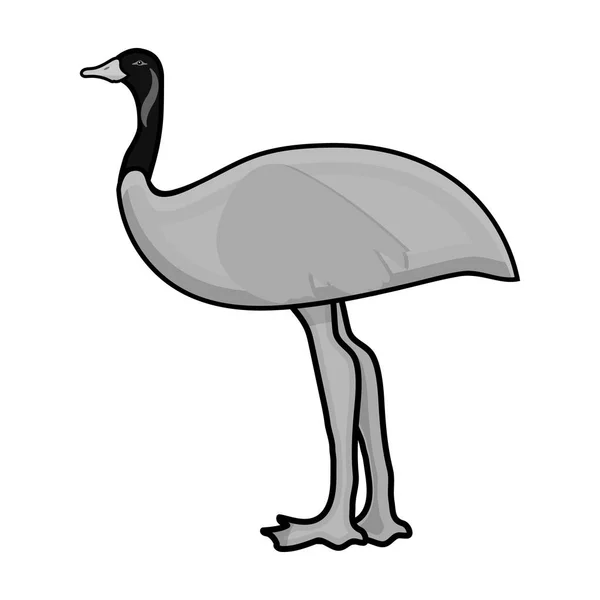 Icona Emu in stile monocromatico isolata su sfondo bianco. Australia simbolo stock vettoriale illustrazione . — Vettoriale Stock