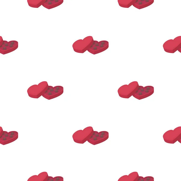 Icono de chocolate de San Valentín en estilo de dibujos animados aislado sobre fondo blanco. Patrón romántico stock vector ilustración . — Vector de stock
