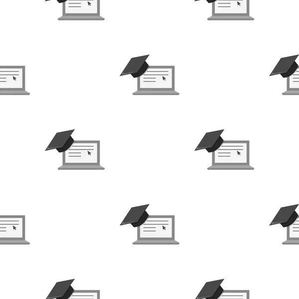 Laptop icona cartone animato. icona di istruzione unica dalla grande scuola, cartone animato universitario . — Vettoriale Stock