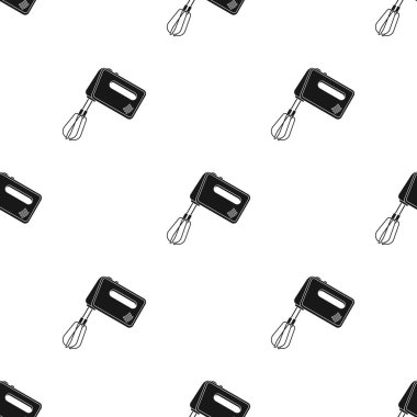 Mikser simge siyah stil beyaz arka plan üzerinde izole içinde. Mutfak desen hisse senedi vektör çizim.