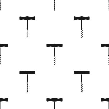 Tirbuşon simge siyah stil beyaz arka plan üzerinde izole içinde. Mutfak desen hisse senedi vektör çizim.