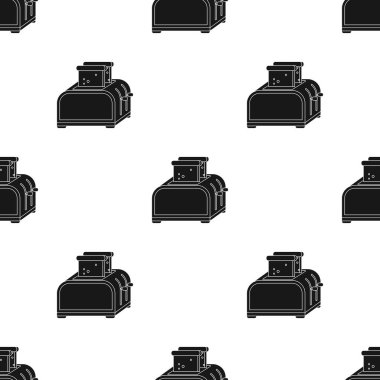 Ekmek kızartma makinesi simge siyah stil beyaz arka plan üzerinde izole içinde. Mutfak desen hisse senedi vektör çizim.