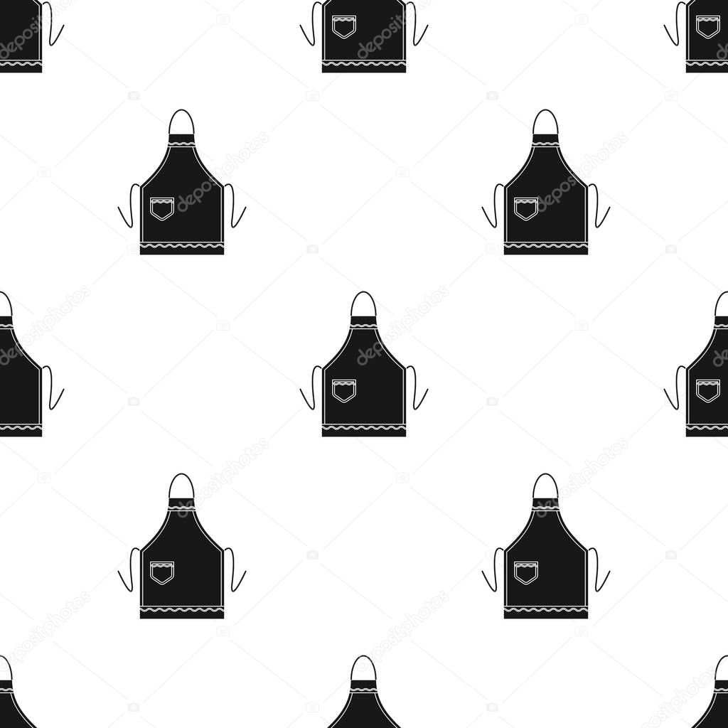 Apron icon in black style isolated on white background. Kitchen pattern stock vector illustration.