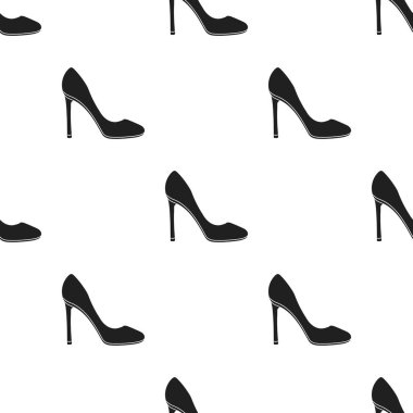 Stiletto simge siyah stil beyaz arka plan üzerinde izole içinde. Ayakkabı desen hisse senedi vektör çizim.