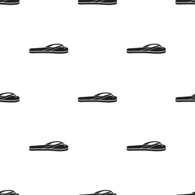 Parmak arası terlik simge siyah stil beyaz arka plan üzerinde izole içinde. Ayakkabı desen hisse senedi vektör çizim.