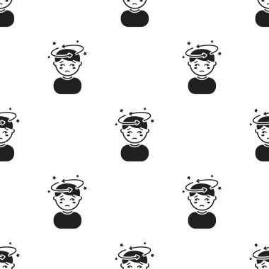 Baş dönmesi simge siyah. Büyük hasta, hastalık siyah tek hasta simge.