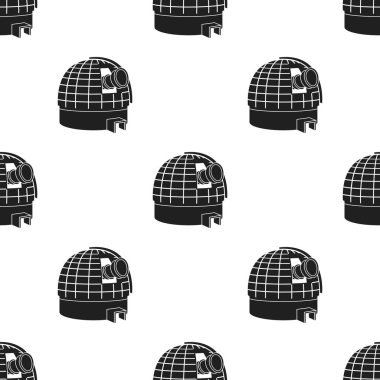 Gözlemevi simge siyah stil beyaz arka plan üzerinde izole içinde. Alanı desen hisse senedi vektör çizim.