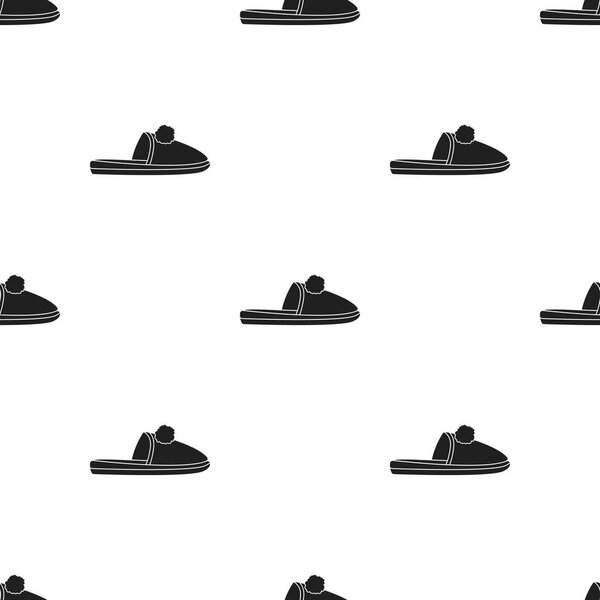 Slippers icon in  black style isolated on white background. Shoes pattern stock vector illustration.