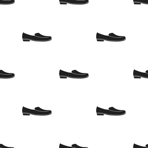 Loafers icon in  black style isolated on white background. Shoes pattern stock vector illustration.
