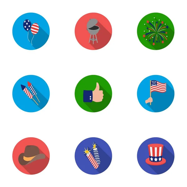 Patriot Day set icons in flat style. Big collection of Patriot Day vector symbol stock illustration — Stock Vector