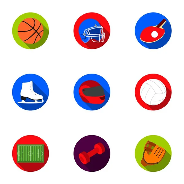 Sport and fitness set icons in flat style. Big collection of sport and fitness vector symbol stock illustration — Stock Vector