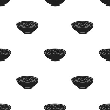 Udon simge siyah stil beyaz arka plan üzerinde izole içinde. Suşi desen hisse senedi vektör çizim.