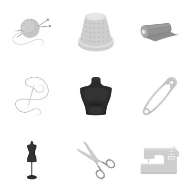 Atelie tek renkli bir tarzda Icons set. Atelie vektör simge stok çizim büyük toplama