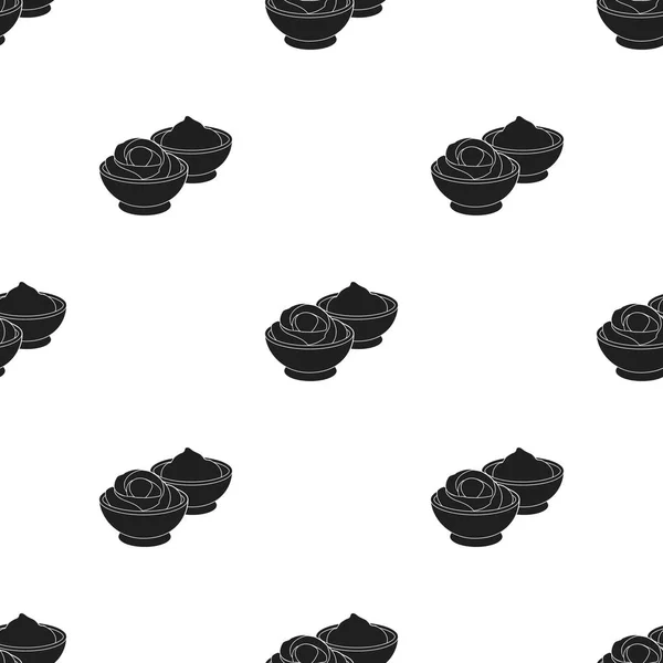 Icône Wasabi et gingembre dans un style noir isolé sur fond blanc. Illustration vectorielle de modèle Sushi . — Image vectorielle