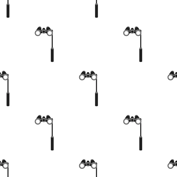 Ikone der Opernbrille im schwarzen Stil isoliert auf weißem Hintergrund. Theater Muster Lager Vektor Illustration — Stockvektor