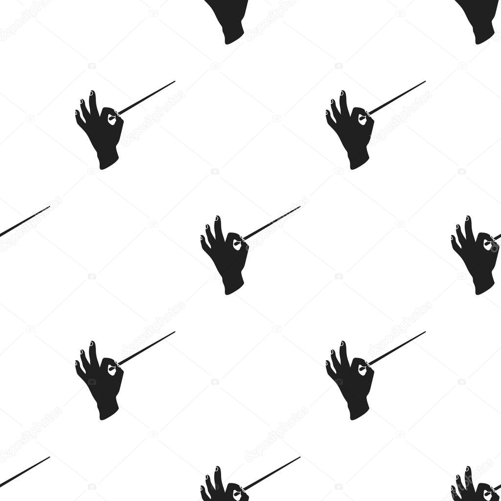 Conductor orchestra icon in  black style isolated on white background. Theater pattern vector illustration