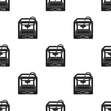 3D printerlere harcama maddeler izole beyaz arka plan üzerinde siyah tarzında. Tipografi desen hisse senedi vektör çizim.