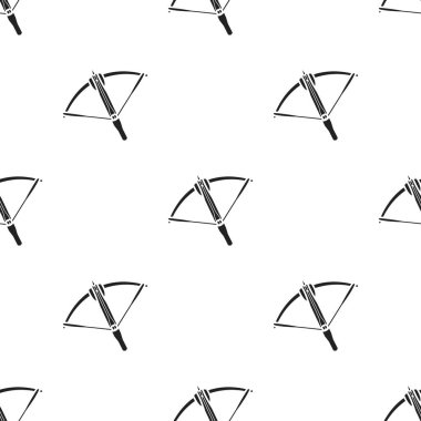 Tatar yayı simge siyah stil beyaz arka plan üzerinde izole içinde. Silah desen hisse senedi vektör çizim.