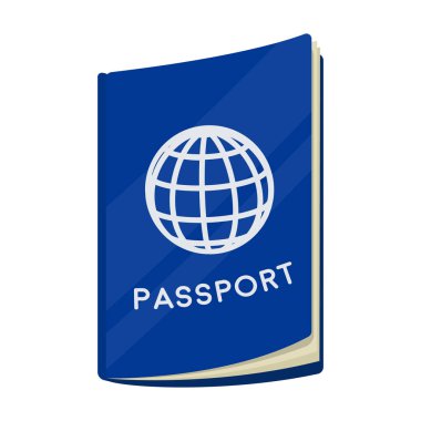 Passport simgesini beyaz arka plan üzerinde izole karikatür tarzı. Dinlenmek ve sembol stok vektör çizim seyahat.