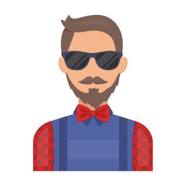 Beyaz arka plan üzerinde izole karikatür tarzı hipster simgesini. Hippi tarzı sembol stok vektör çizim.