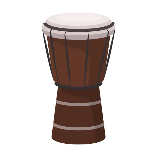 Icona nazionale tamburo brasiliano in stile cartone animato isolato su sfondo bianco. Brasile paese simbolo stock vettore illustrazione . — Vettoriale Stock