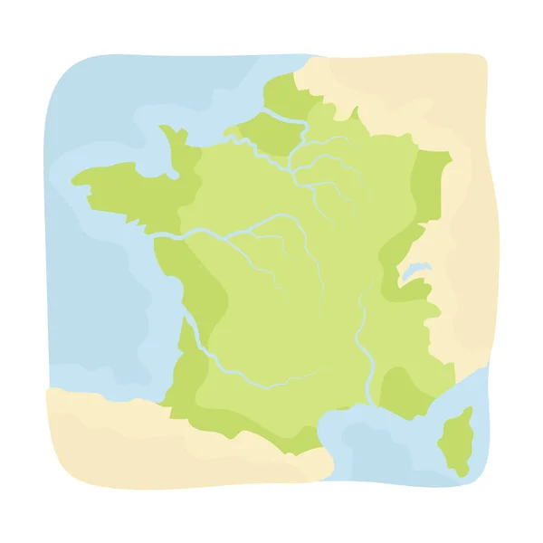 Territoire de France icône en style dessin animé isolé sur fond blanc. France pays symbole illustration vectorielle de stock . — Image vectorielle