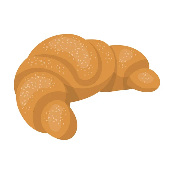 Croissant francés icono en estilo de dibujos animados aislado sobre fondo blanco. Francia país símbolo stock vector ilustración . — Vector de stock