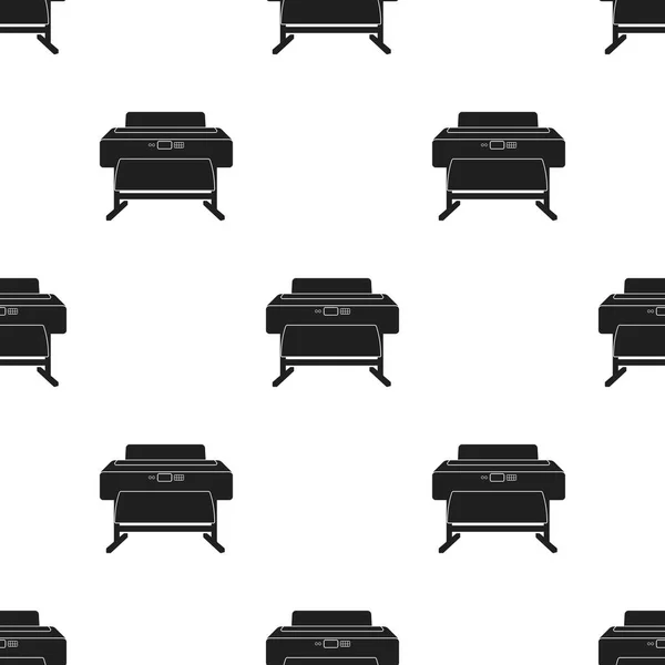 Icono de impresora de gran formato en estilo negro aislado sobre fondo blanco. Tipografía patrón stock vector ilustración . — Archivo Imágenes Vectoriales