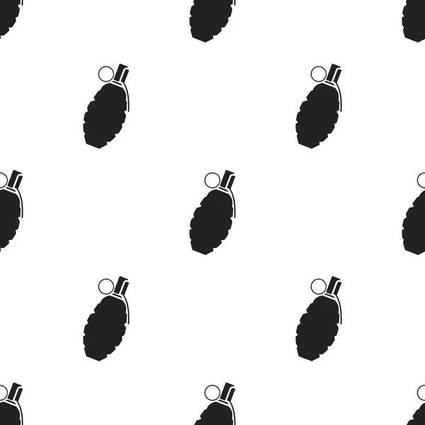 Icono de granada en estilo negro aislado sobre fondo blanco. Arma patrón stock vector ilustración . — Archivo Imágenes Vectoriales
