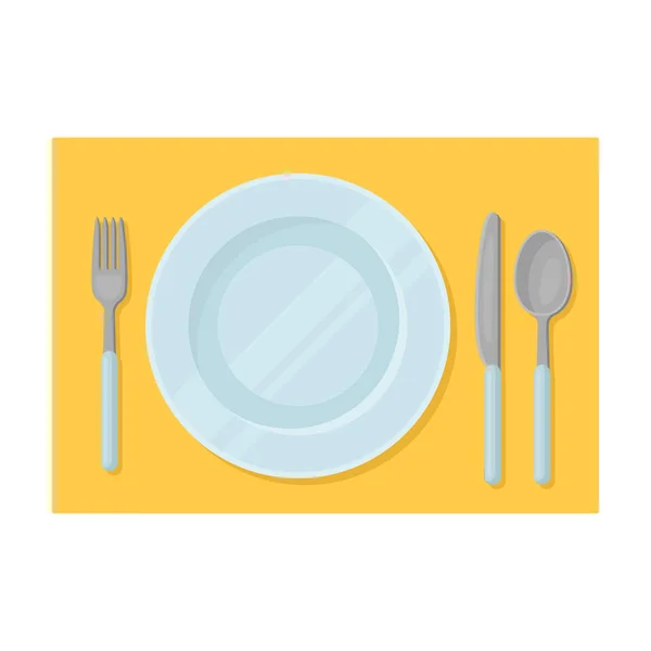 Serviert Tisch-Symbol im Cartoon-Stil isoliert auf weißem Hintergrund. Ruhe und Reise Symbol Aktienvektor Illustration. — Stockvektor