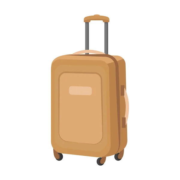 Icono de equipaje de viaje en estilo de dibujos animados aislado sobre fondo blanco. Descanso y símbolo de viaje stock vector ilustración . — Vector de stock