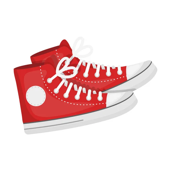 Ícone gumshoes vermelho no estilo cartoon isolado no fundo branco. Hipster estilo símbolo estoque vetor ilustração . —  Vetores de Stock