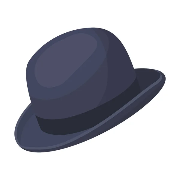 Ícone de chapéu Bowler em estilo cartoon isolado no fundo branco. Hipster estilo símbolo estoque vetor ilustração . —  Vetores de Stock