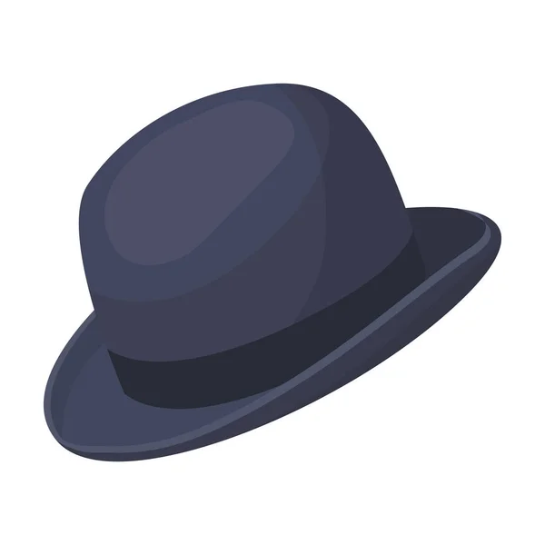 Bowler icono sombrero en estilo de dibujos animados aislado sobre fondo blanco. Hipster estilo símbolo stock vector ilustración . — Archivo Imágenes Vectoriales