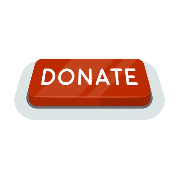 Doe ícone de botão no estilo dos desenhos animados isolado no fundo branco. Caridade e doação símbolo estoque vetor ilustração . — Vetor de Stock
