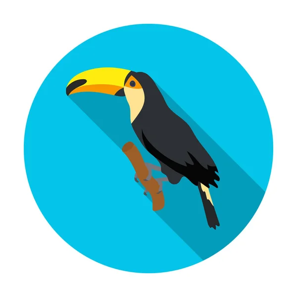 Brasilianska toucan-ikonen i platt stil isolerad på vit bakgrund. Brasilien land symbol lager vektorillustration. — Stock vektor