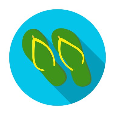 Düz stil beyaz arka plan üzerinde izole simgesinde yeşil parmak arası terlik. Brezilya ülke sembol stok vektör çizim.