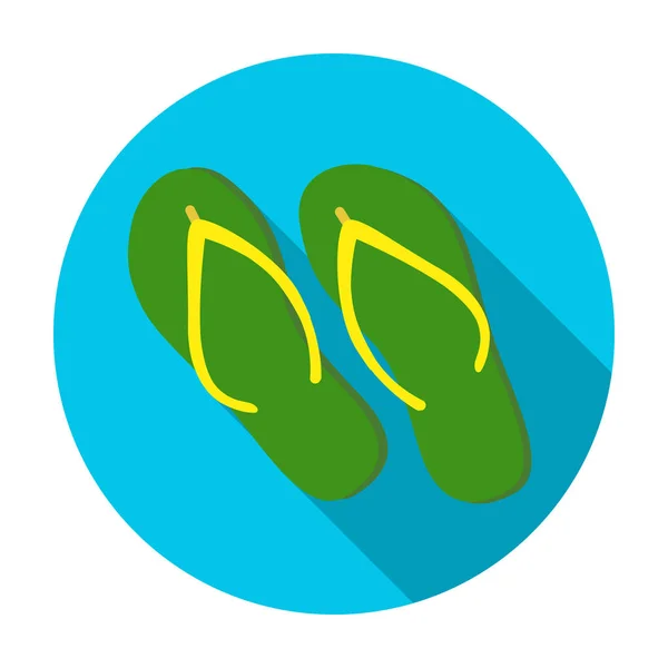 Icono de chanclas verdes en estilo plano aislado sobre fondo blanco. Brasil país símbolo stock vector ilustración . — Vector de stock