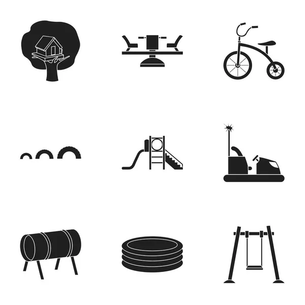 Play garden set icons in black style. Big collection of play garden vector symbol stock illustration — Stock Vector