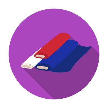 Düz stil beyaz arka plan üzerinde izole simgesinde bez rulo. Fransa ülke sembol stok vektör çizim.